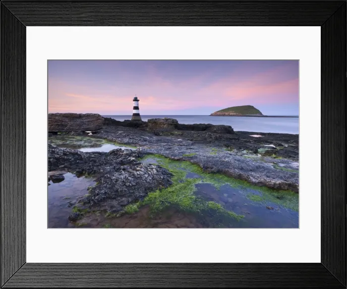 Framed Print : Dusk over Penmon Point Lighthouse and Puffin Island, Isle of Anglesey, Wales, UK. Spring Framed Print : Dusk over Penmon Point Lighthouse and Puffin Island, Isle of Anglesey, Wales, UK. Spring
