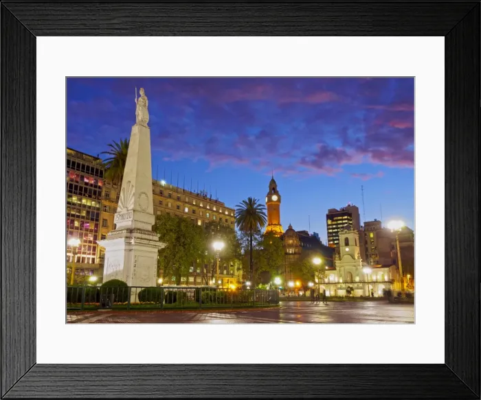 Framed Print : Argentina, Buenos Aires Province, City of Buenos Aires, Monserrat, Twilight view Framed Print : Argentina, Buenos Aires Province, City of Buenos Aires, Monserrat, Twilight view