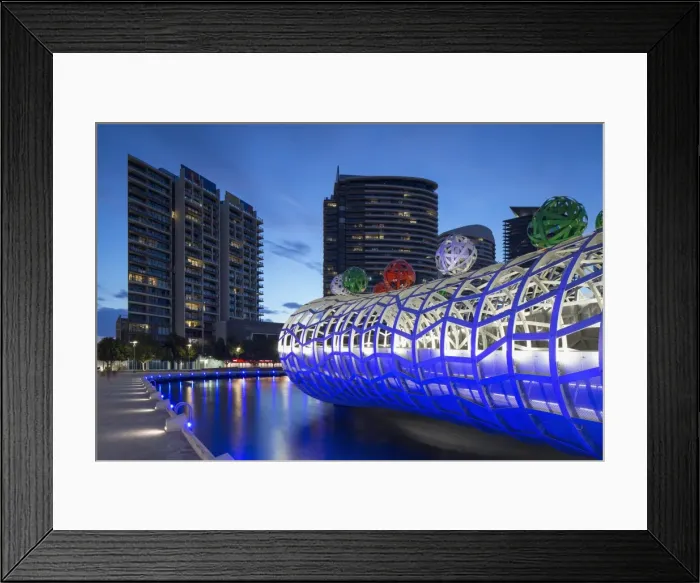 Framed Print : Webb Bridge at dusk, Melbourne, Victoria, Australia Framed Print : Webb Bridge at dusk, Melbourne, Victoria, Australia