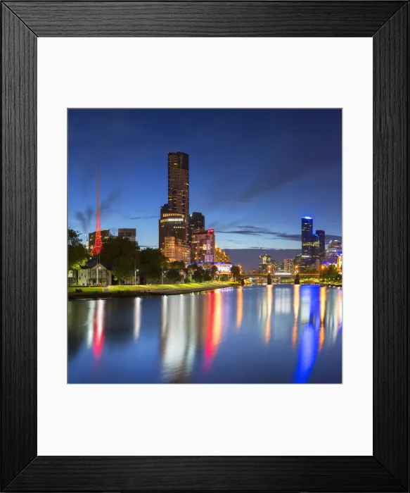 Framed Print : Eureka Tower and skyline at dusk, Melbourne, Victoria, Australia Framed Print : Eureka Tower and skyline at dusk, Melbourne, Victoria, Australia