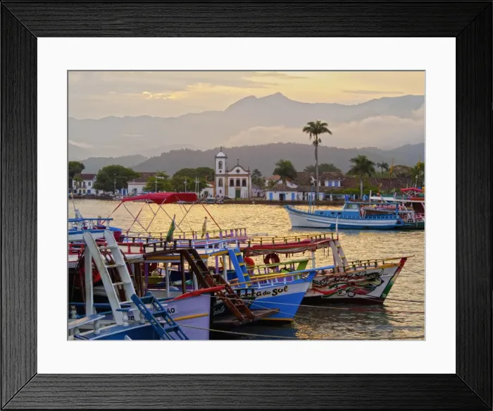 Framed Print : Brazil, State of Rio de Janeiro, Sunset over Paraty