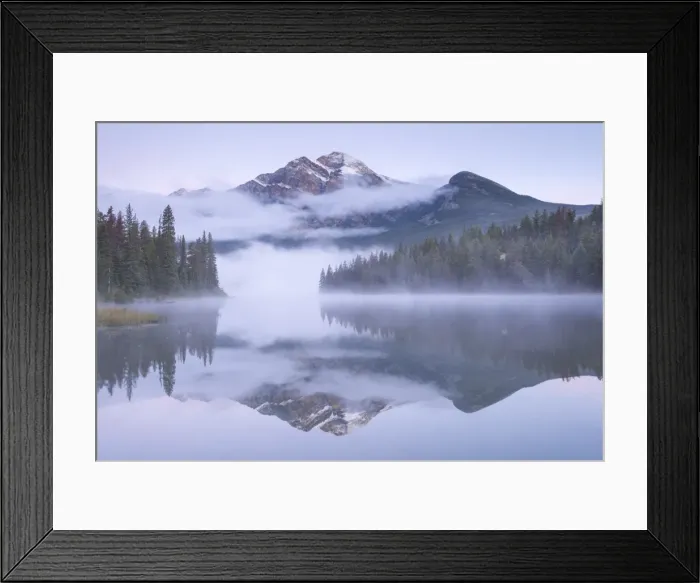 Framed Print : A misty Pyramid Mountain reflected in Pyramid Lake at dawn, Jasper National Park Framed Print : A misty Pyramid Mountain reflected in Pyramid Lake at dawn, Jasper National Park