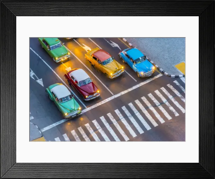 Framed Print : Cuba, Havana, Centro Habana, Prado or Paseo de Marti, classic 1950s American cars