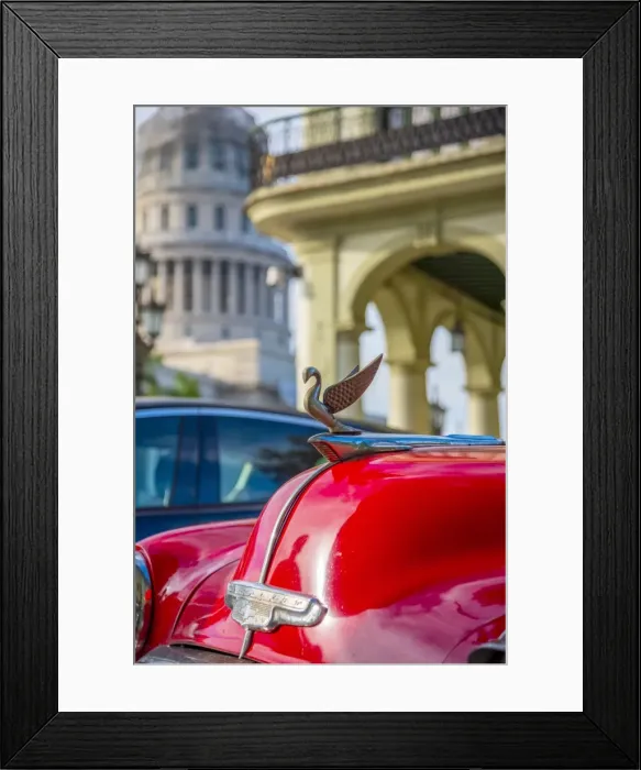 Framed Print : Cuba, La Habana Vieja (Old Havana), Paseo de Marti, Capitolio and classic 1950 s