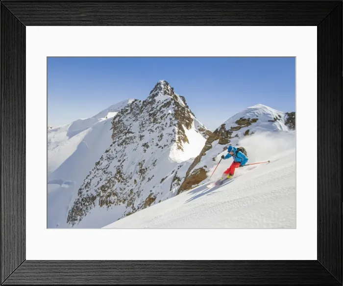 Framed Print : Ski mountaneering, Forni glacier, Italy, Alps