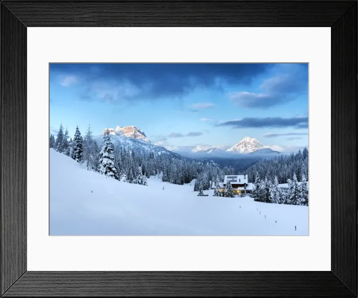 Framed Print : Europe, Italy, Veneto, Belluno. Winter at the Duran pass, Dolomites