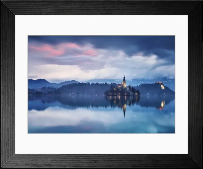 Framed Print : Europe, Slovenia, Upper Carniola. The lake of Bled at dawn Framed Print : Europe, Slovenia, Upper Carniola. The lake of Bled at dawn