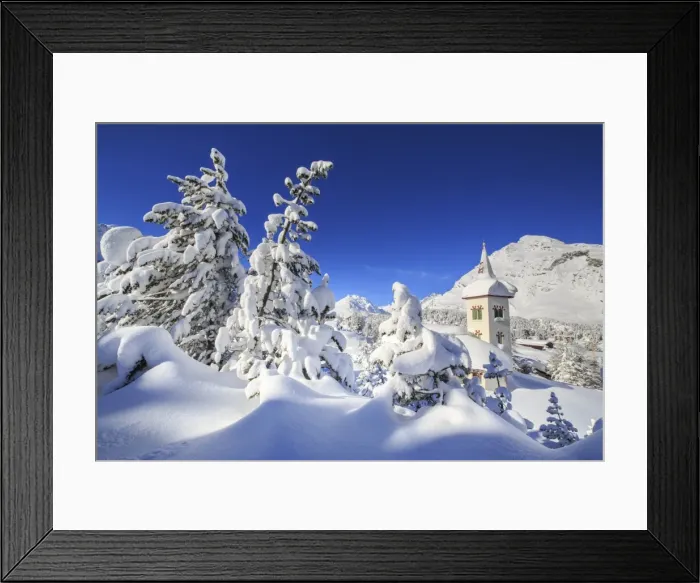 Framed Print : The bell tower submerged by snow surrounded by woods Maloja Canton of GraubA Aonden Framed Print : The bell tower submerged by snow surrounded by woods Maloja Canton of GraubA Aonden