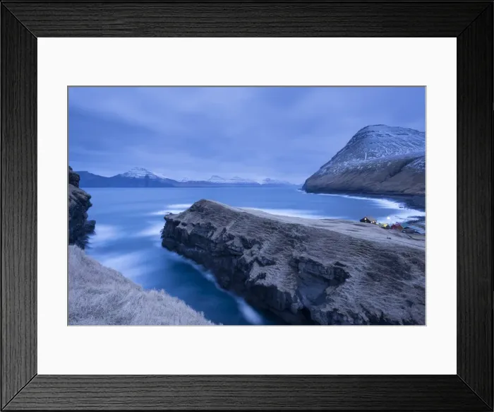 Framed Print : Night time descends over Gjogv on the island of Eysturoy, Faroe Islands, Denmark, Europe Framed Print : Night time descends over Gjogv on the island of Eysturoy, Faroe Islands, Denmark, Europe