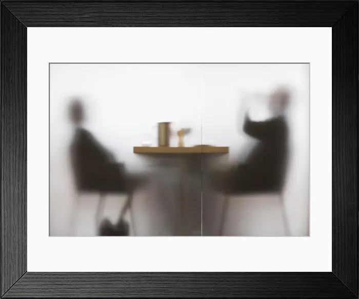 Framed Print : Denmark, Jutland, Aarhus, shadows through frosted glass