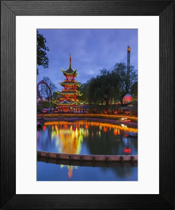 Framed Print : Denmark, Zealand, Copenhagen, Tivoli Gardens Amuseument Park, Chinese pavillion Framed Print : Denmark, Zealand, Copenhagen, Tivoli Gardens Amuseument Park, Chinese pavillion
