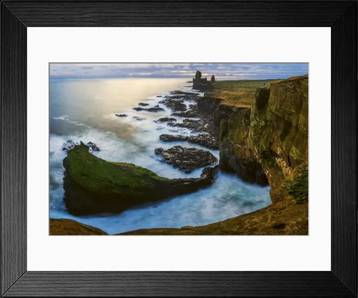 Framed Print : Snaefellsness peninsula, Western Iceland. Panoramic view of the Londrangar rock formation Framed Print : Snaefellsness peninsula, Western Iceland. Panoramic view of the Londrangar rock formation