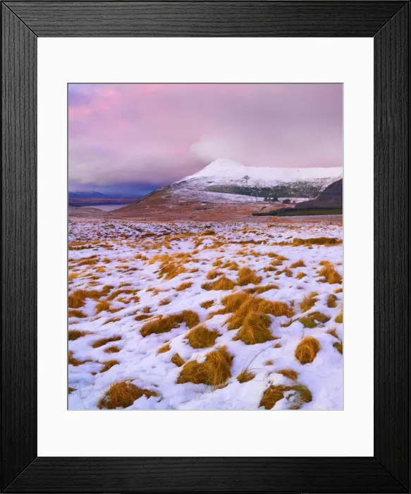 Framed Print : Ireland, Co. Donegal, Derryveagh mountains, Muckish in snow Framed Print : Ireland, Co. Donegal, Derryveagh mountains, Muckish in snow