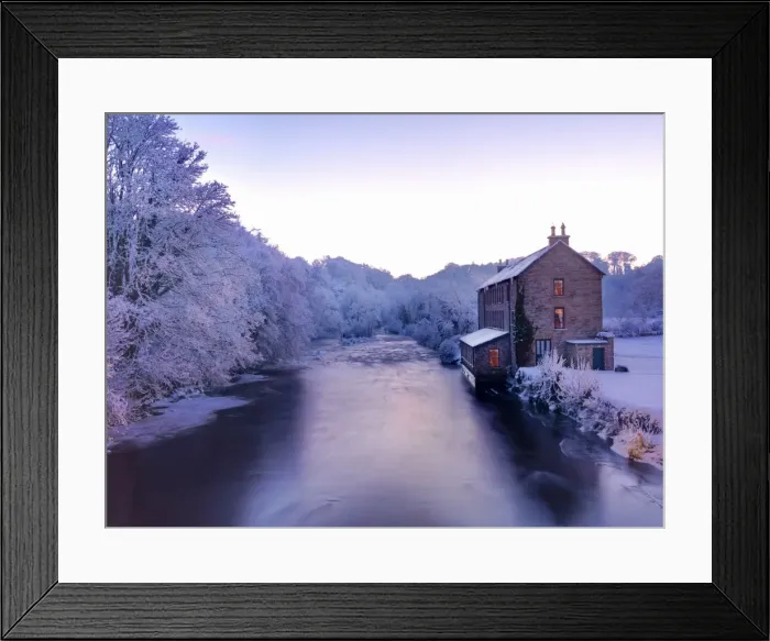 Framed Print : Ireland, Co. Donegal, Ramelton, River lennon in winter, House by river (PR) Framed Print : Ireland, Co. Donegal, Ramelton, River lennon in winter, House by river (PR)