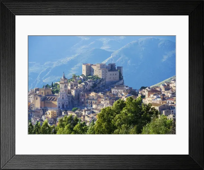 Framed Print : Europe, Italy, Sicily, Caccamo, Norman Castle