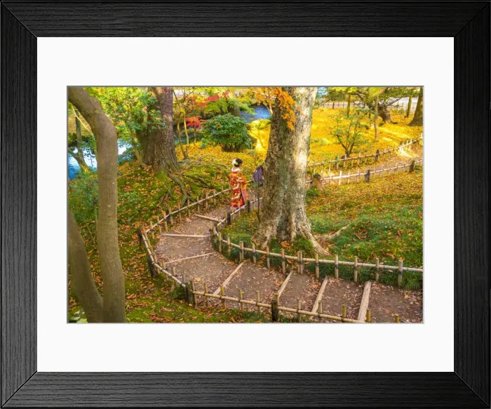 Framed Print : Japanese woman in traditional dress, Kenrokuen Garden, Kanazawa, Japan Framed Print : Japanese woman in traditional dress, Kenrokuen Garden, Kanazawa, Japan