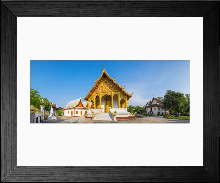Framed Print : Wat Nong Sihkounmuang buddhist temple panorama, Luang Prabang, Louangphabang Province