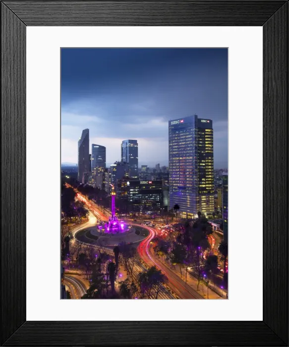 Framed Print : Mexico, Mexico City, Angel of Independence, Monument To Independence, Roundabout