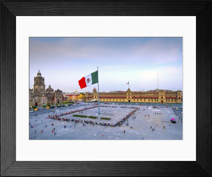 Framed Print : Mexico, Mexico City, Zocalo, Main Square, Lowering Of The Mexican Flag, National Palace Framed Print : Mexico, Mexico City, Zocalo, Main Square, Lowering Of The Mexican Flag, National Palace