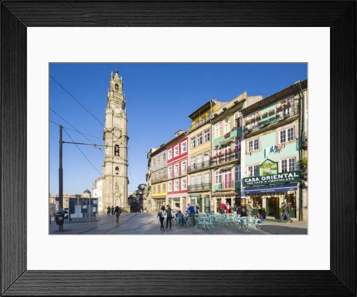 Framed Print : Portugal, Douro Litoral, Porto. Clerigos Tower in the UNESCO World Heritage listed Framed Print : Portugal, Douro Litoral, Porto. Clerigos Tower in the UNESCO World Heritage listed