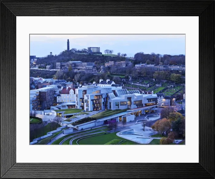 Framed Print : UK, Scotland, Lothian, Edinburgh, Twilight view of the Scottish Parliament Building Framed Print : UK, Scotland, Lothian, Edinburgh, Twilight view of the Scottish Parliament Building