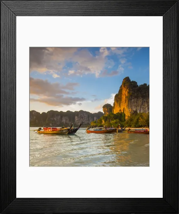 Framed Print : Longtail boats on West Railay beach, Railay Peninsula, Krabi Province, Thailand Framed Print : Longtail boats on West Railay beach, Railay Peninsula, Krabi Province, Thailand