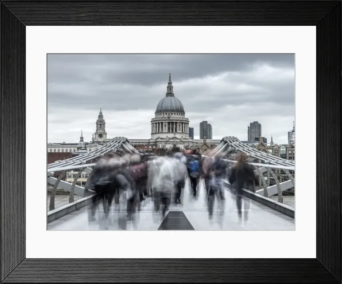 Framed Print : UK, England, London, St. Pauls Cathedral and Millennium Bridge Framed Print : UK, England, London, St. Pauls Cathedral and Millennium Bridge