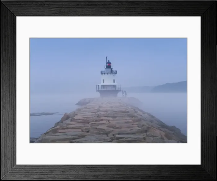 Framed Print : USA, Maine, South Portland, Spring Point Ledge Lighthouse in fog Framed Print : USA, Maine, South Portland, Spring Point Ledge Lighthouse in fog