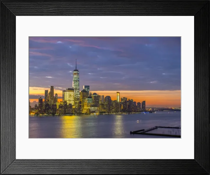 Framed Print : USA, New York, Manhattan, Lower Manhattan and World Trade Center, Freedom Tower across