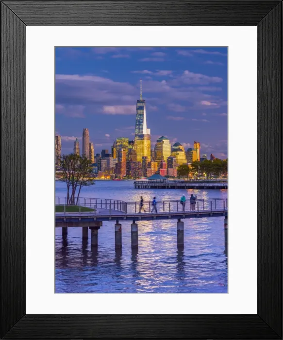 Framed Print : USA, New York, Manhattan, Lower Manhattan and World Trade Center, Freedom Tower across Framed Print : USA, New York, Manhattan, Lower Manhattan and World Trade Center, Freedom Tower across