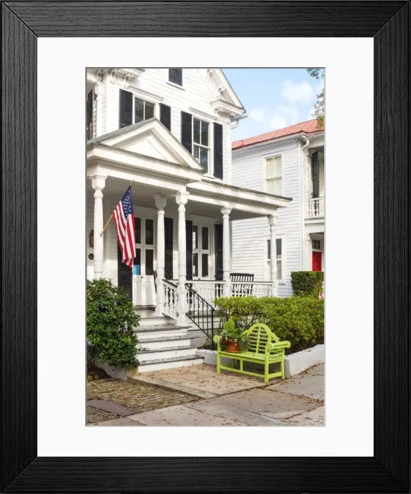 Framed Print : USA, South Carolina, Charleston, Typical house in the historic centre Framed Print : USA, South Carolina, Charleston, Typical house in the historic centre