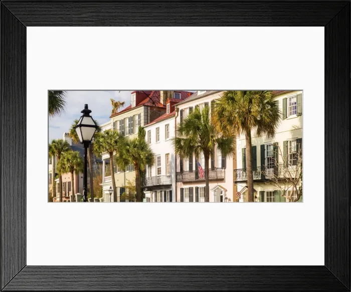 Framed Print : USA, South Carolina, Charleston, Town houses in the Historic district