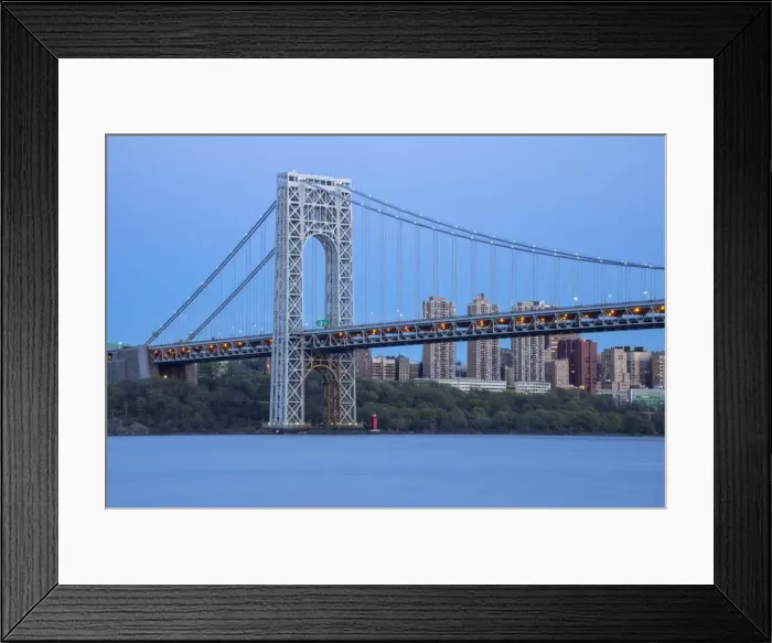 Framed Print : USA, New York, Manhattan, George Washington Bridge & the Hudson river Framed Print : USA, New York, Manhattan, George Washington Bridge & the Hudson river