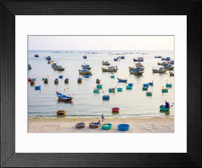 Framed Print : Fishing boats in harbor at Mui Ne, Phan Thiet, Binh Thuan Province, Vietnam Framed Print : Fishing boats in harbor at Mui Ne, Phan Thiet, Binh Thuan Province, Vietnam