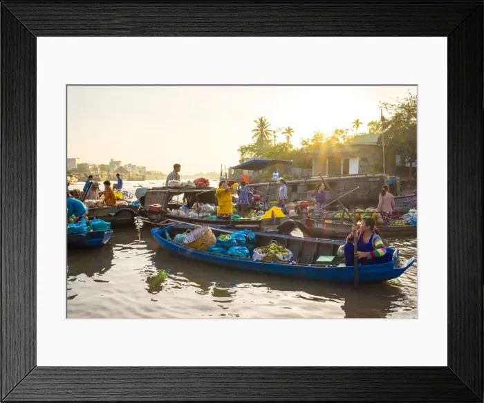 Framed Print : Early morning at Phong Dien floating market, Phong Dien District, Can Tho, Mekong Delta Framed Print : Early morning at Phong Dien floating market, Phong Dien District, Can Tho, Mekong Delta