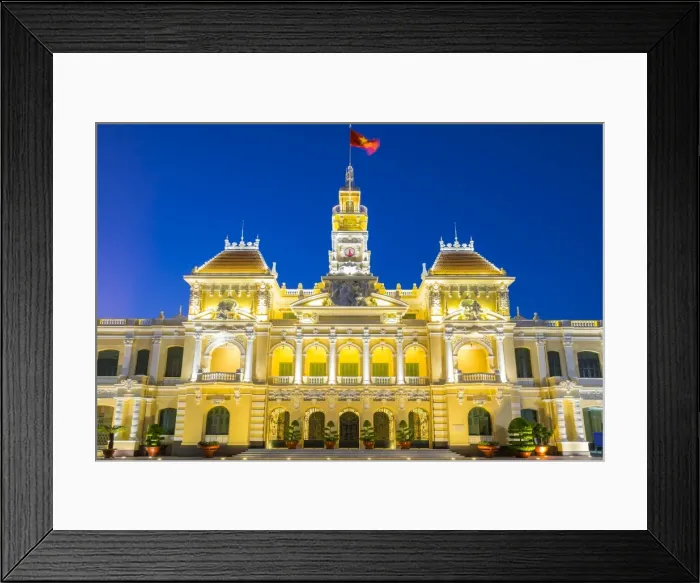 Framed Print : Ho Chi Minh City Hall (Ho Chi Minh City Peoples Committee) at night, Ho Chi Minh City (Saigon) Framed Print : Ho Chi Minh City Hall (Ho Chi Minh City Peoples Committee) at night, Ho Chi Minh City (Saigon)