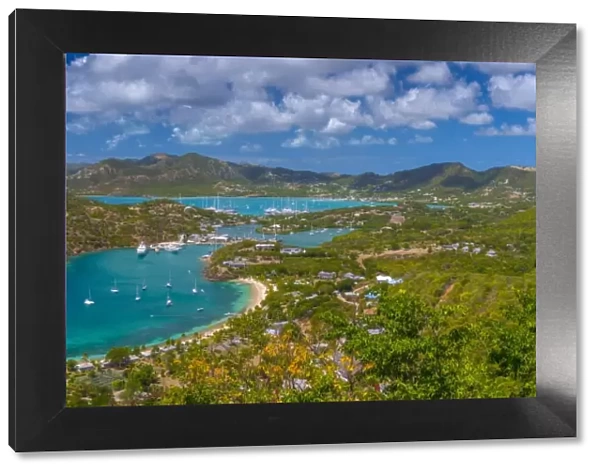 Caribbean, Antigua, English Harbour from Shirley Heights