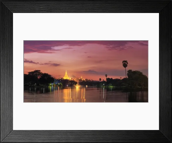 Framed Print : Myanmar (Burma), Yangon (Rangoon), Shwedagon Paya (Pagoda) reflected in Kandawgyi Lake Framed Print : Myanmar (Burma), Yangon (Rangoon), Shwedagon Paya (Pagoda) reflected in Kandawgyi Lake