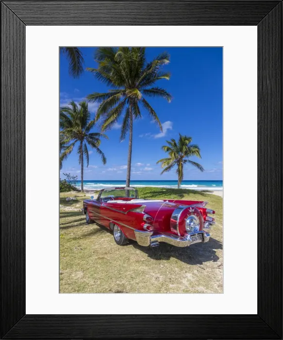 Framed Print : 1959 Dodge Custom Loyal Lancer Convertible, Playa del Este, Havana, Cuba