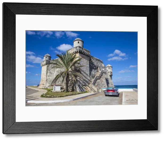 Framed Print : Cojimar Fort and 1959 Dodge Custom Loyal Lancer Convertible, Cojimar, Havana, Cuba (MR) Framed Print : Cojimar Fort and 1959 Dodge Custom Loyal Lancer Convertible, Cojimar, Havana, Cuba (MR)