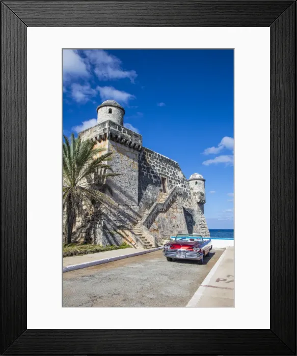 Framed Print : Cojimar Fort and 1959 Dodge Custom Loyal Lancer Convertible, Cojimar, Havana, Cuba (MR) Framed Print : Cojimar Fort and 1959 Dodge Custom Loyal Lancer Convertible, Cojimar, Havana, Cuba (MR)