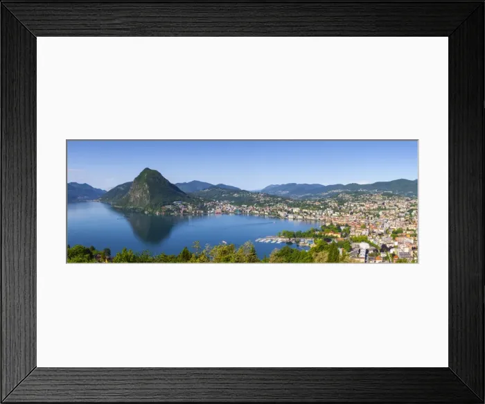 Framed Print : Elevated view over Lugano from Monte Bre, Lugano, Lake Lugano, Ticino, Switzerland Framed Print : Elevated view over Lugano from Monte Bre, Lugano, Lake Lugano, Ticino, Switzerland