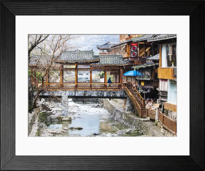 Framed Print : Xijiang, or one-thousand-householda Miao Village (the biggest Miao village in China)