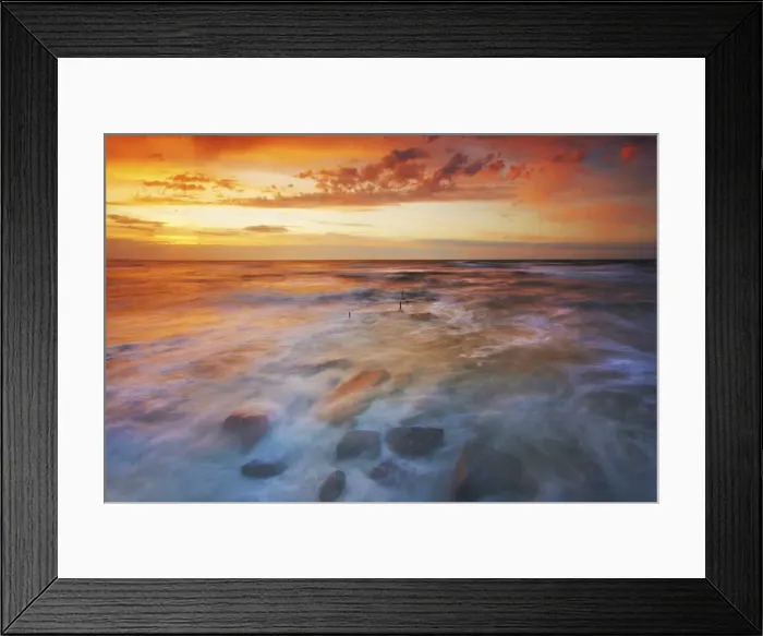 Framed Print : Sunset along the coast of Emilia Romagna, Italy