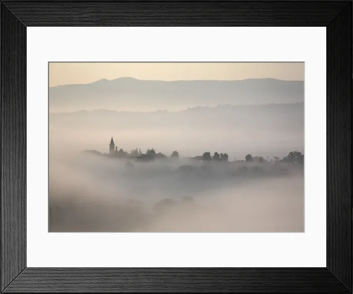 Framed Print : Montefalco in the mist, Umbria, Italy Framed Print : Montefalco in the mist, Umbria, Italy