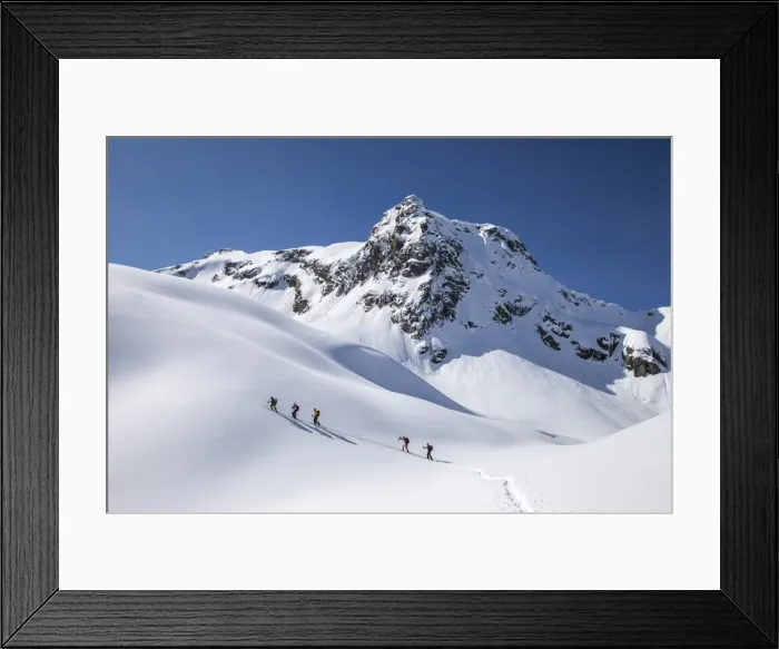 Framed Print : Ski mountainering at Bondone valley, Orobie alps, Lombardy, Italy Framed Print : Ski mountainering at Bondone valley, Orobie alps, Lombardy, Italy
