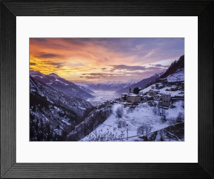 Framed Print : Valtellina, Campo Tartano village, Lombardy, Italy Framed Print : Valtellina, Campo Tartano village, Lombardy, Italy