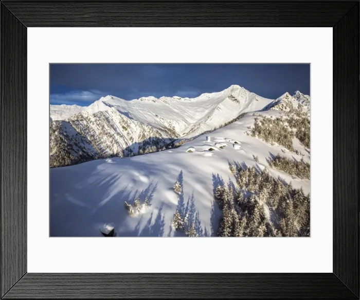 Framed Print : Aerial view of Scima Alp covered in snow. Chiavenna Valley Lombardy, Italy. Europe Framed Print : Aerial view of Scima Alp covered in snow. Chiavenna Valley Lombardy, Italy. Europe