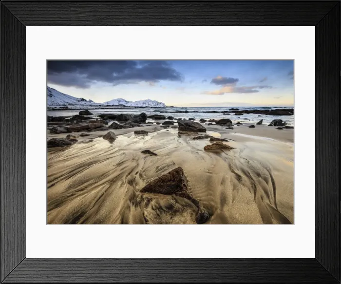 Framed Print : sunset at skagsanden beach, Lofoten, Norway Framed Print : sunset at skagsanden beach, Lofoten, Norway