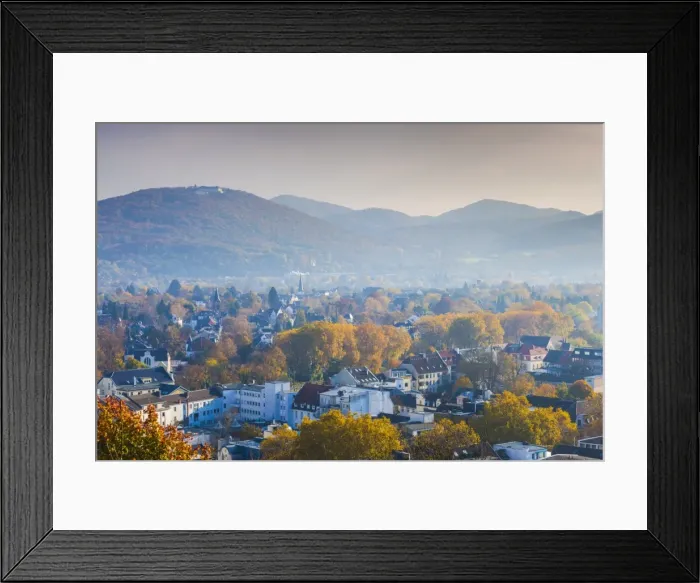 Framed Print : Germany, Nordrhein-Westfalen, Bad Godesberg, elevated town view from Godesberg mountain Framed Print : Germany, Nordrhein-Westfalen, Bad Godesberg, elevated town view from Godesberg mountain